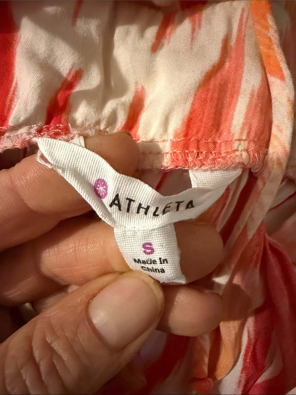 Athleta Coral, Peach & Cream Strappy Maxi Dress - Picture 8 of 9